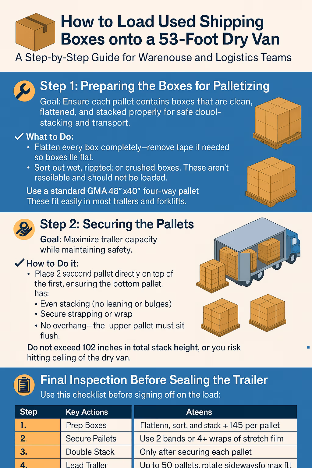 How to Load Used Shipping Boxes onto a 53-Foot Dry Van